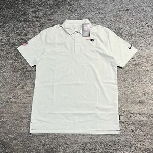 NWT Nike On Field Dri Fit New England Patriots Polo Shirt NFL Mens Medium White